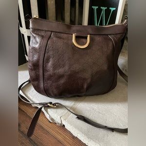 Gucci embossed leather hobo